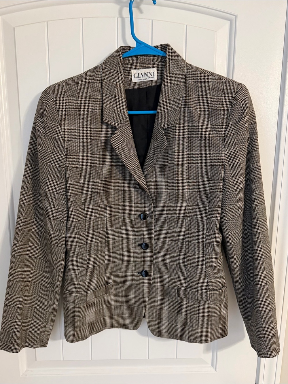 Gianni Brown and Black Glen Plaid Blazer